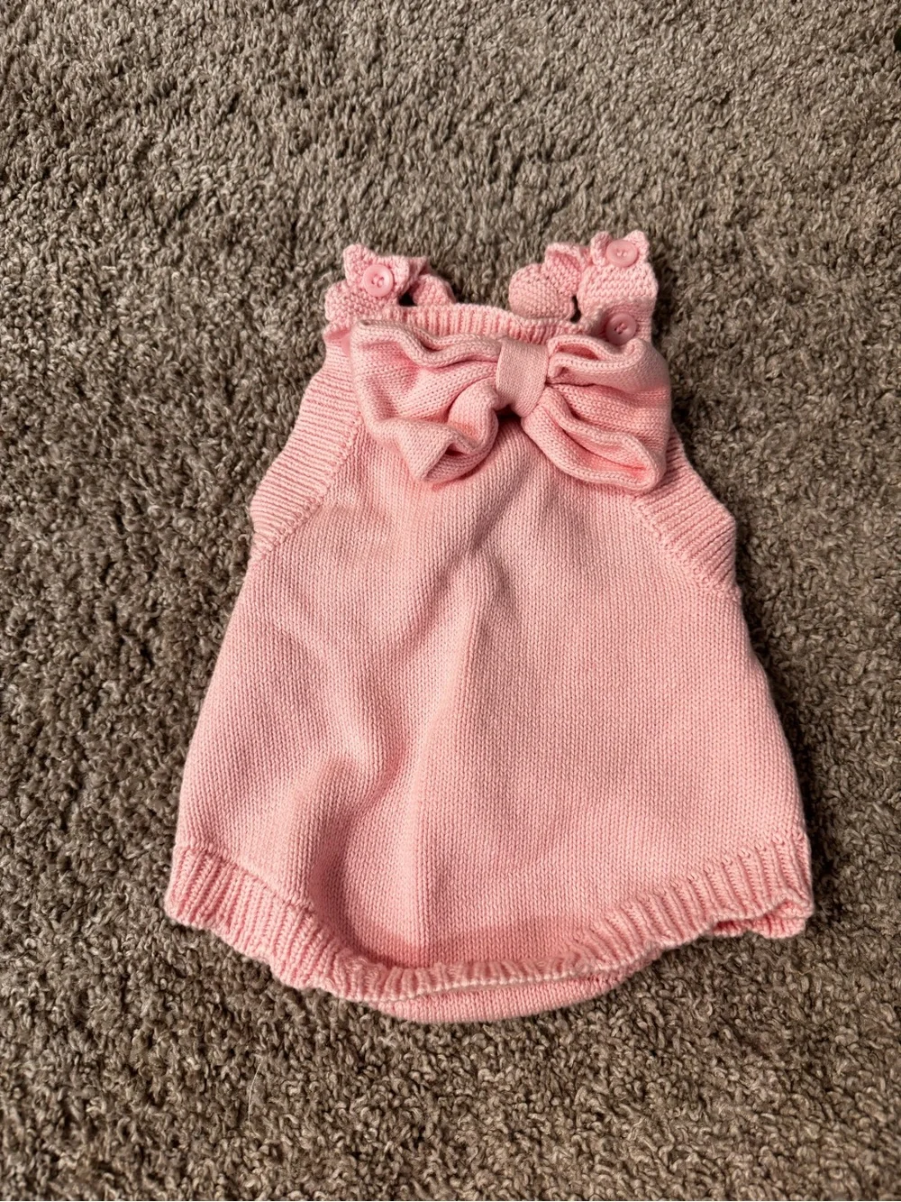 Pink Knit Baby Dress with Bow - Kids Accessories